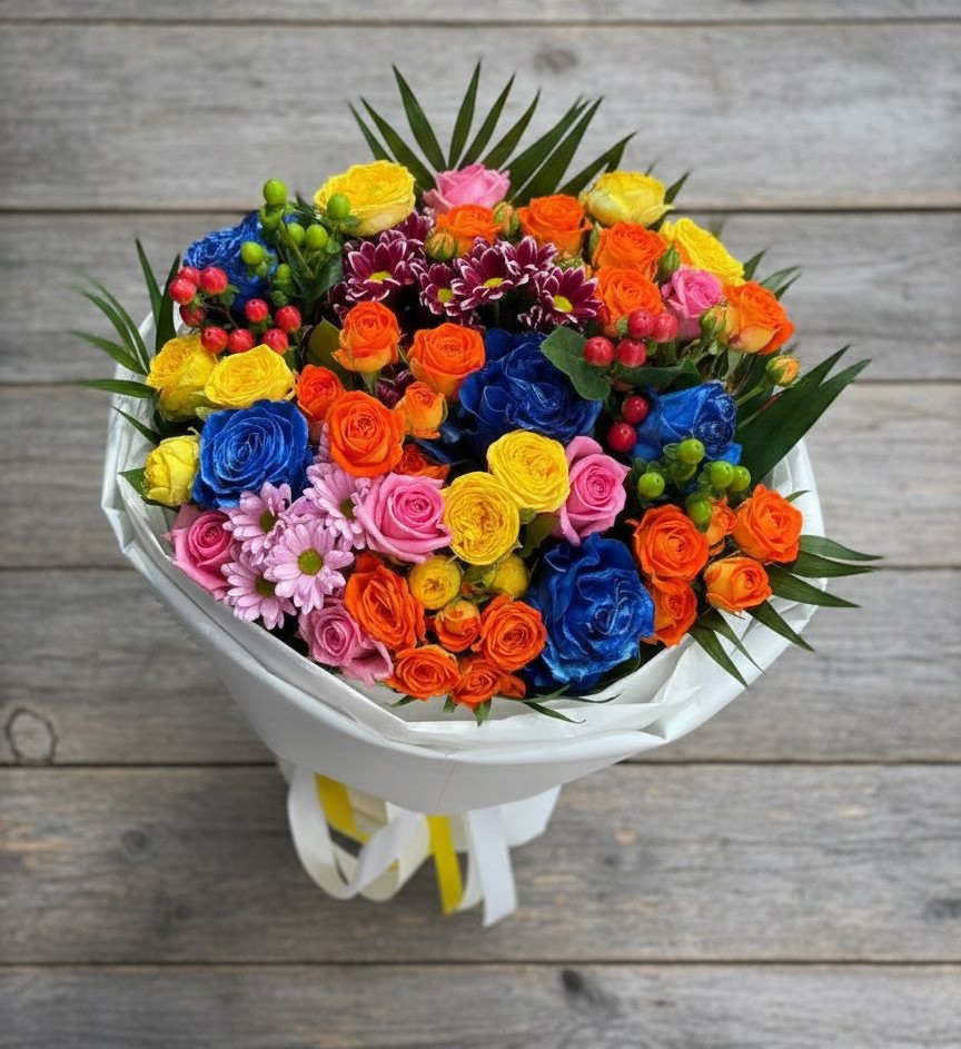 Букет цветов из: Розы и Хризантемы в Поведниках