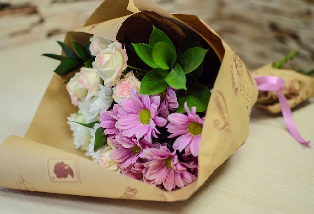 Букет цветов из: Розы и Хризантемы в Поведниках