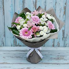 Букет цветов из:  Герберы, Альстромерии и Хризантемы в Поведниках