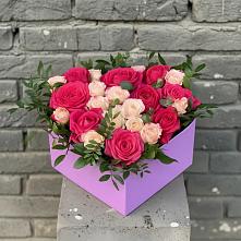 Цветочная композиция из Розы в коробке в Поведниках