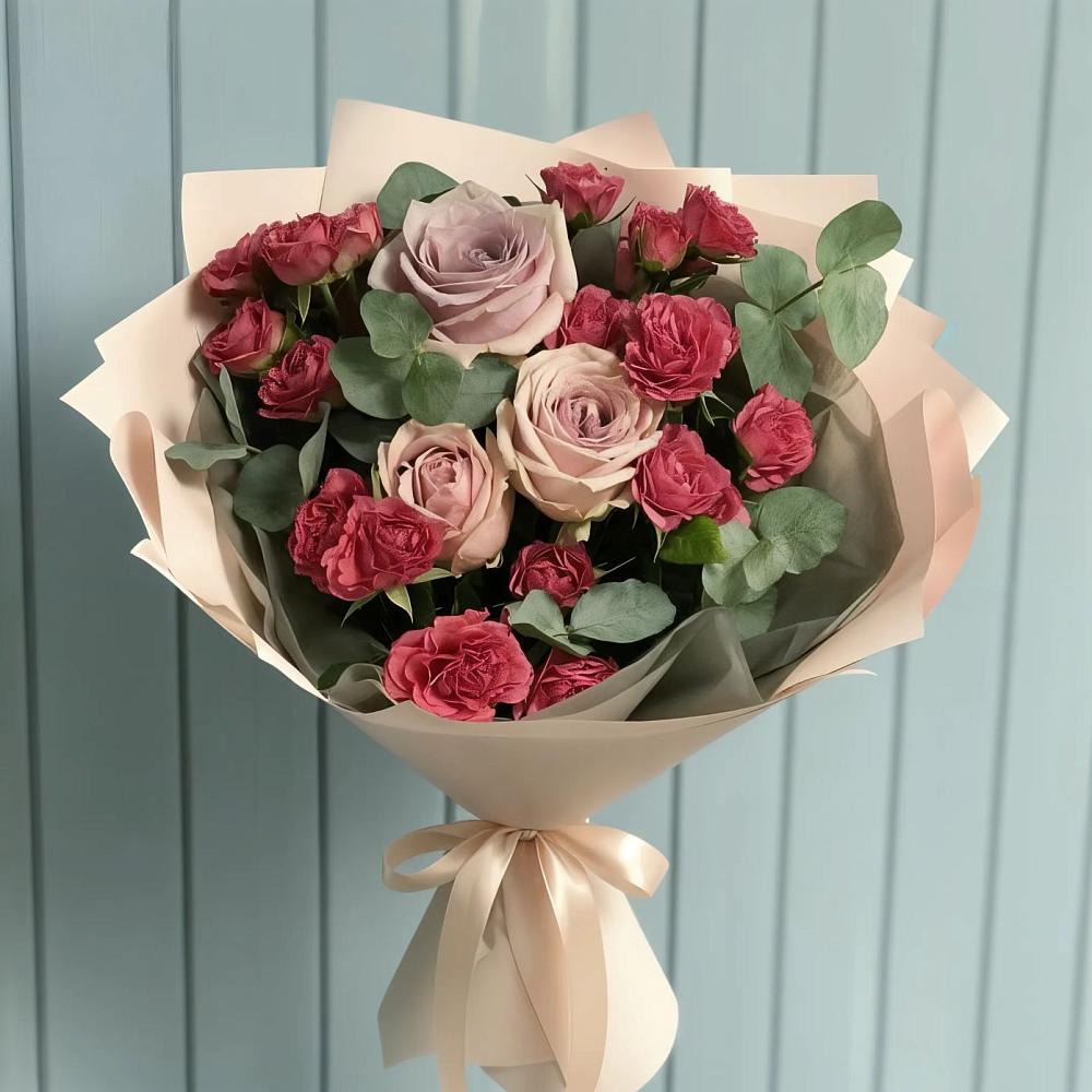 Букет цветов из: Гвоздики и Розы в Поведниках