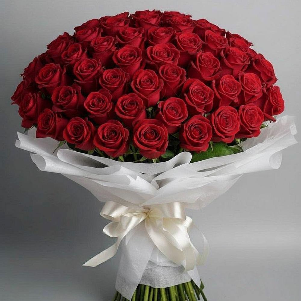 Букет 101 Красная роза Блэк Мэджик в Поведниках