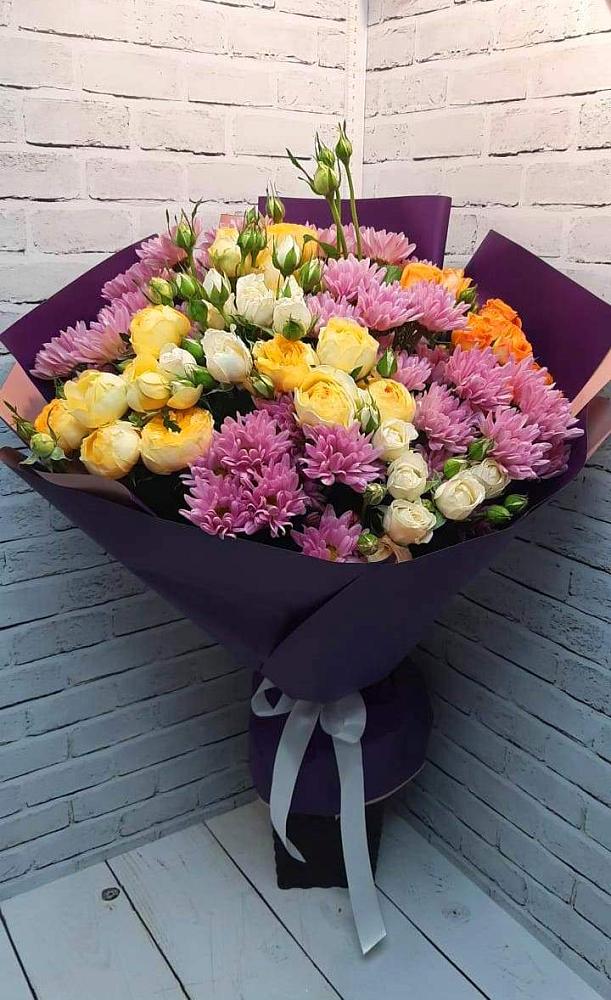 Букет цветов из: Хризантемы и Розы в Поведниках