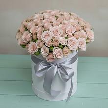 Цветочная композиция из Розы в шляпной коробке в Поведниках