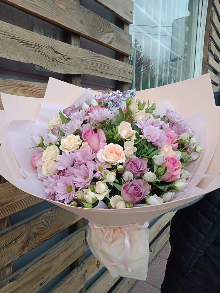 Букет цветов из: Розы и Хризантемы в Поведниках