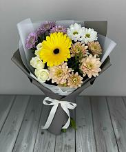 Букет цветов из:  Розы, Герберы и Хризантемы #REPLACE_PRED# Поведниках