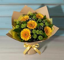 Букет цветов из:  Герберы и Хризантемы в Поведниках