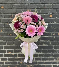 Букет цветов из:  Герберы и Хризантемы в Поведниках