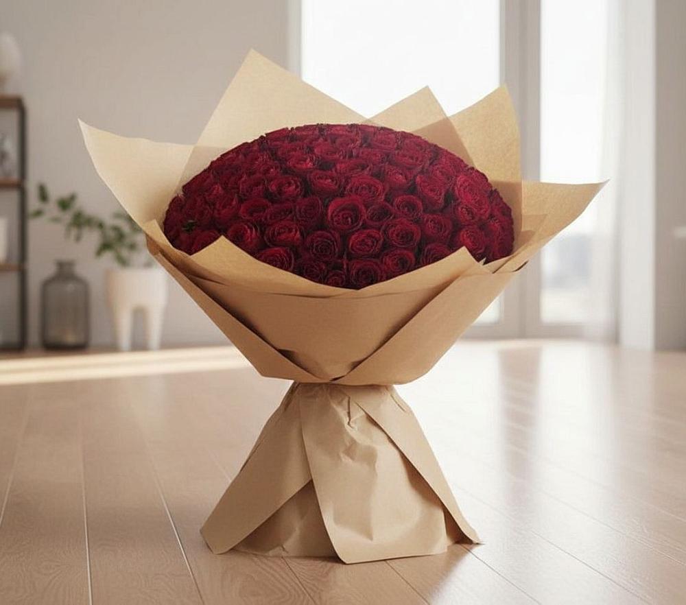 Букет 101 Красная роза в Поведниках