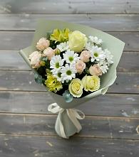 Букет цветов из:  Альстромерии, Розы и Хризантемы в Поведниках