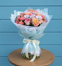 Букет цветов из:  Хризантемы и Розы в Поведниках