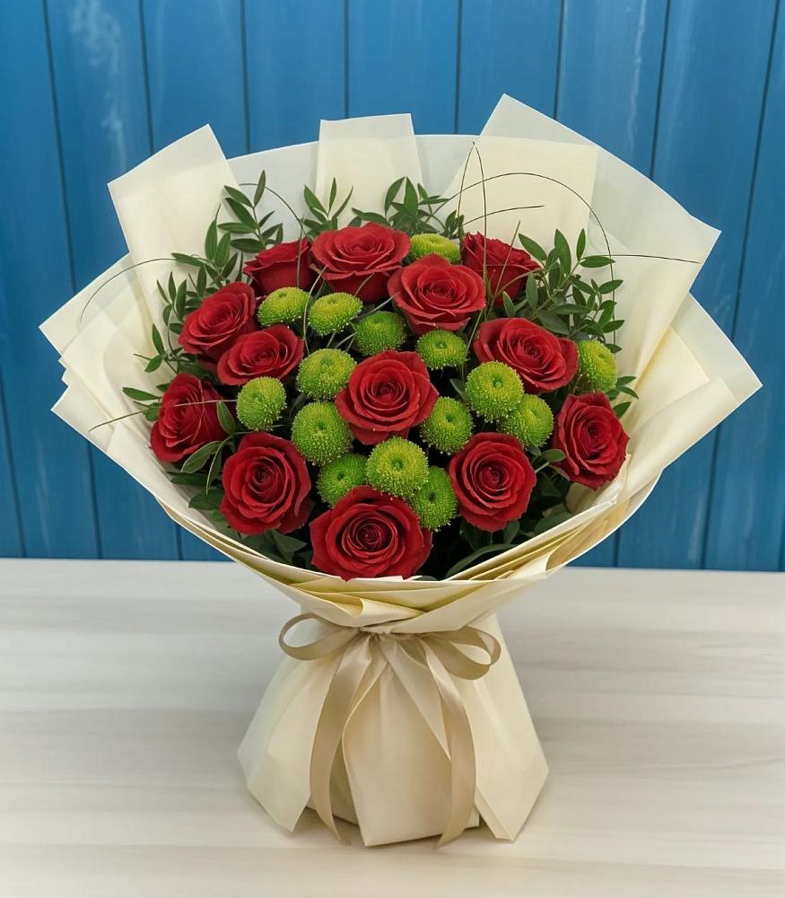 Букет цветов из: Розы и Хризантемы в Поведниках